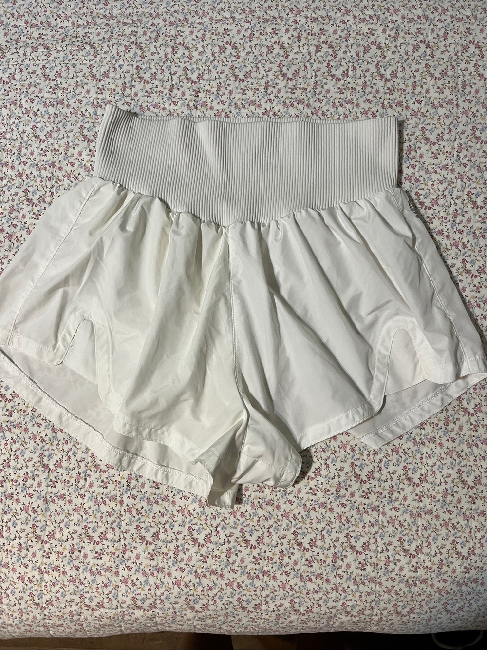 Free People Movement Carpe Diem High-Waist White Athletic Shorts. Medium
